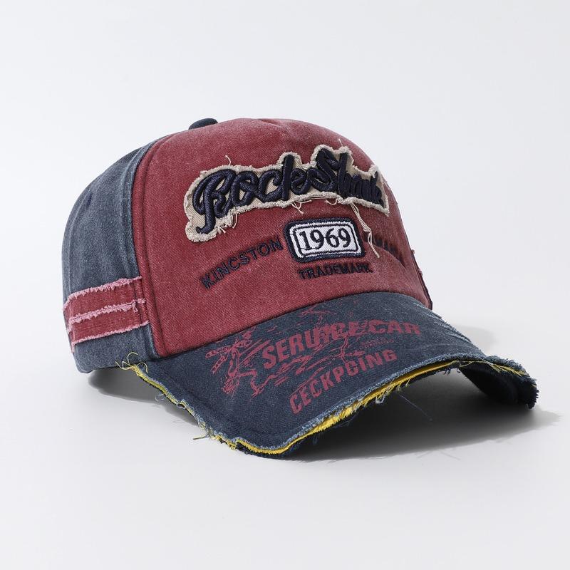 Хип-хоп выстиранная старая джинсовая розовая бейсболка женская рваная ретро трендовая брендовая с буквой весенне-летняя кепка мужская