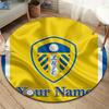 Круглый ковер с индивидуальным именем Leeds United, Ковер для гостиной, спальни, дивана, игровой комнаты, Нескользящий коврик для пола