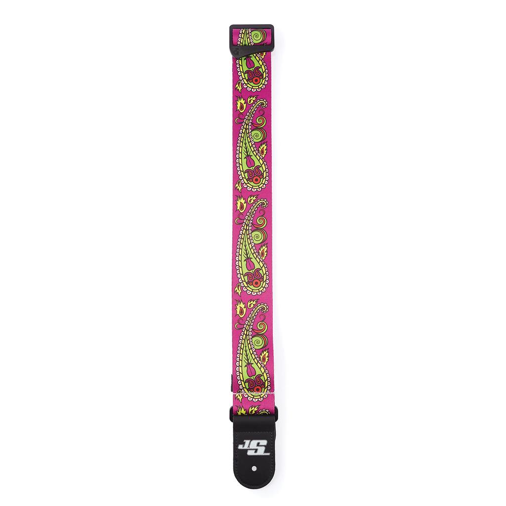 Joe Satriani Signature Strap with Leather Paisley Purple D'Addario Ends, 50JS14,
