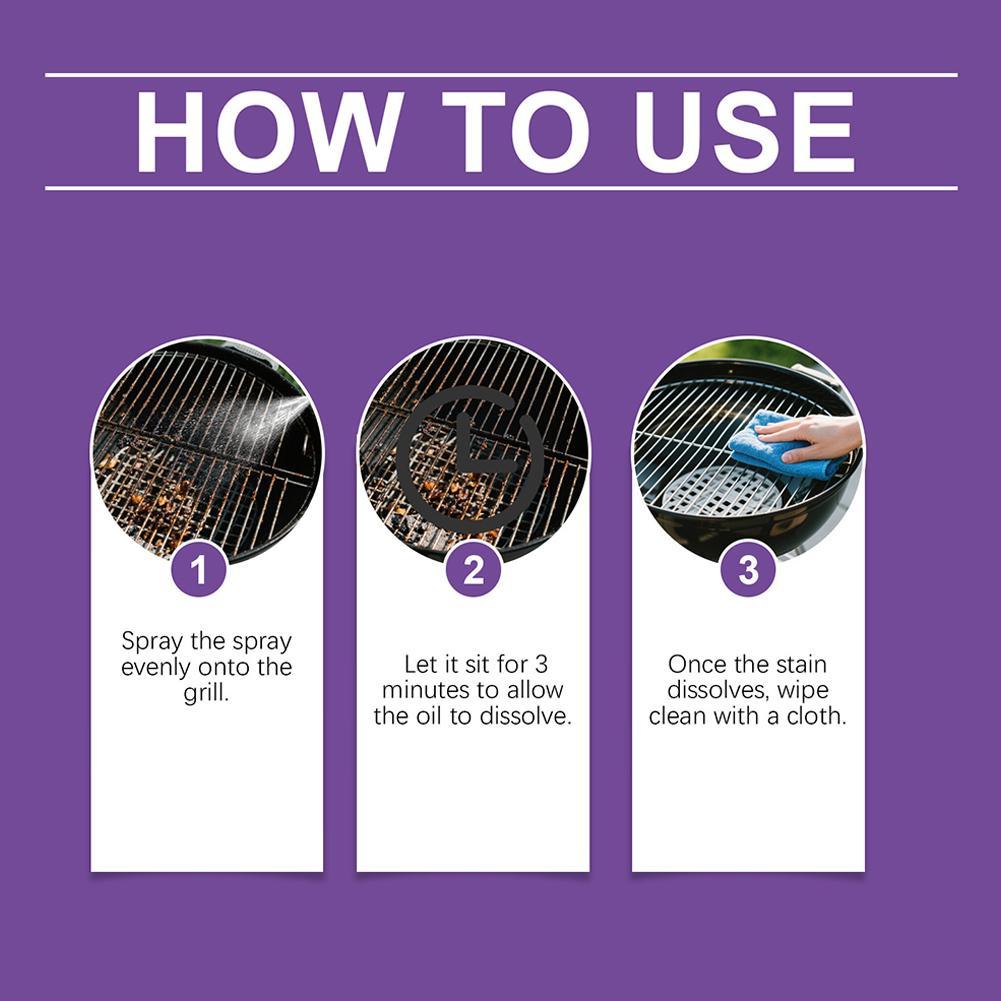 JAKEHOE 120ml Barbecue Rack Cleaner Powerful Cleaning Stubborn Grease Removes Carbon Deposits Safe Formula No Damage for Grill