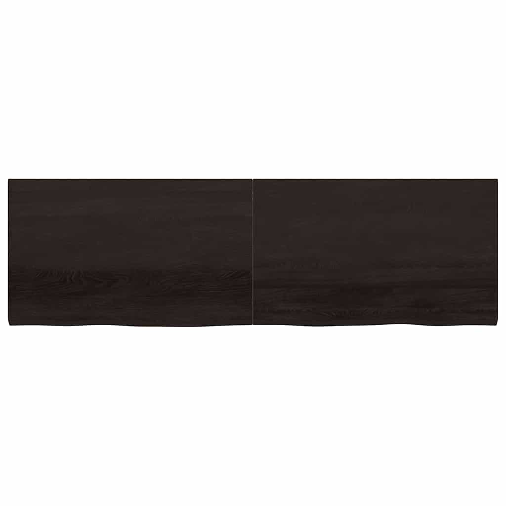 Vidaxl Półka, Ciemnobrązowa, 200X60X(2-4) Cm, Wykończone Drewno Dębowe