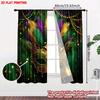 2D flat printing 2pcs Curtain Curtain Mardi Gras Golden Mask(1) Digital Printed Polyester Drapes All Season Party & Holiday