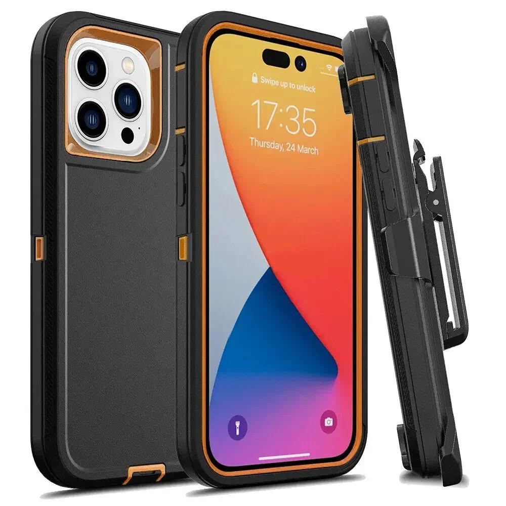 Бронированный чехол OTT Phone BOX Военного класса для IPhone 17 16 15 14 Plus 13 12 Pro Max Ударопрочный с держателем-клипсой на ремень