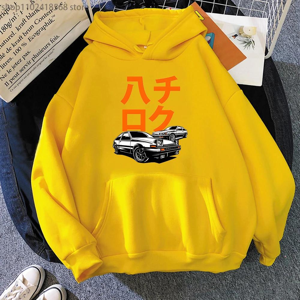 Car Hoodie Men Guy Anime Initial D Jdm Printed Sweatshirt Graffiti High Quality Large O-Neck Unisexwinter Automotive Hoody
