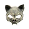 Dark Style Cosplay Prop Animal Skull Masque for Adults, Scary Cat Half Face Realistic Skeleton Masque, Creepy Halloween Party Accessory Cosplay,