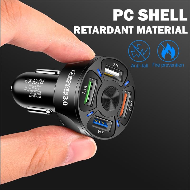 Автомобильный адаптер-зарядка USB с портом быстрой зарядки QC3.0, адаптер прикуривателя для iPhone, Samsung, Huawei, Xiaomi, быстрая зарядка автомобиля