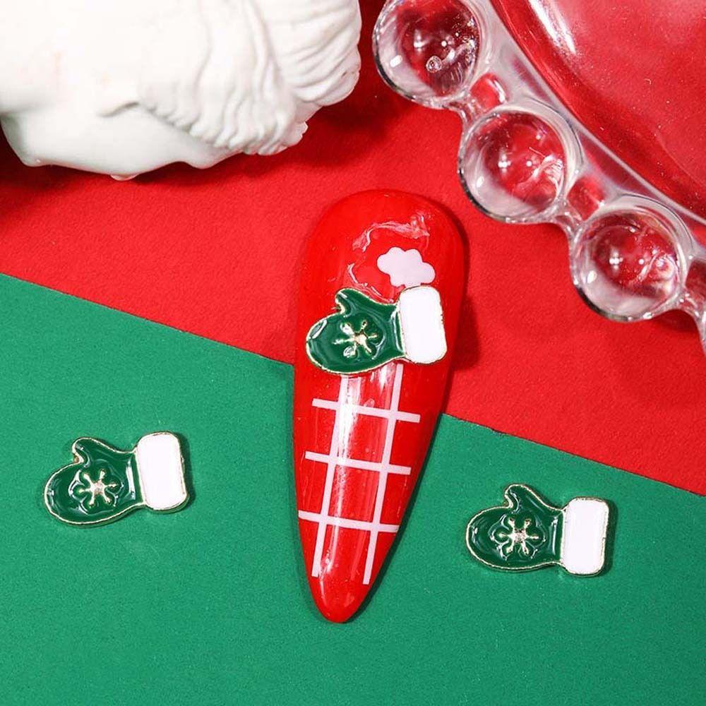 10 шт./компл. Рождественская елка, рождественские стразы для ногтей, рождественские аксессуары для ногтей, маникюрный салон