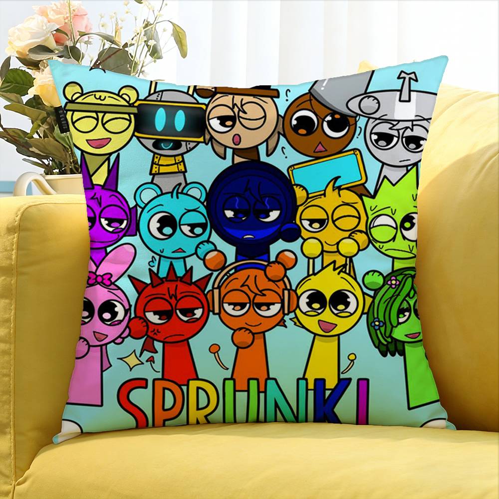 Game SSprunki fun World Various Sizes Square Pillow Case For Car Home Bedchamber Decor