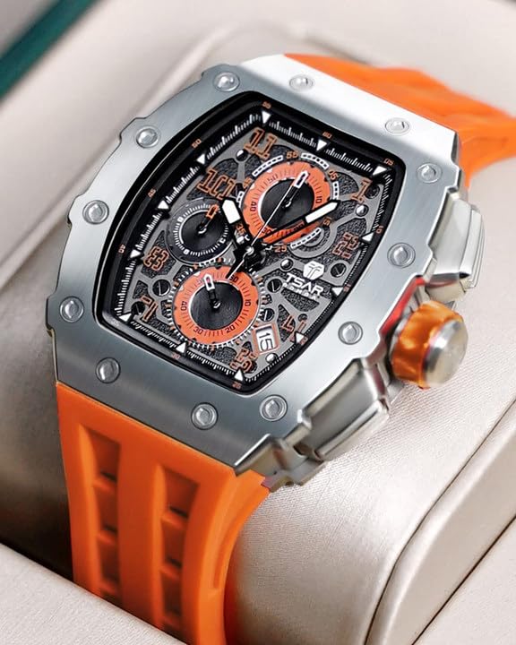 Часы ЦАРЬ БОМБА Скелетон Механические Автоматические Часы Керамика Японский Механизм Тонно Силиконовый Ремешок 50М Водонепроницаемые Люминесцентные Роскошные Наручные Часы Бизнес