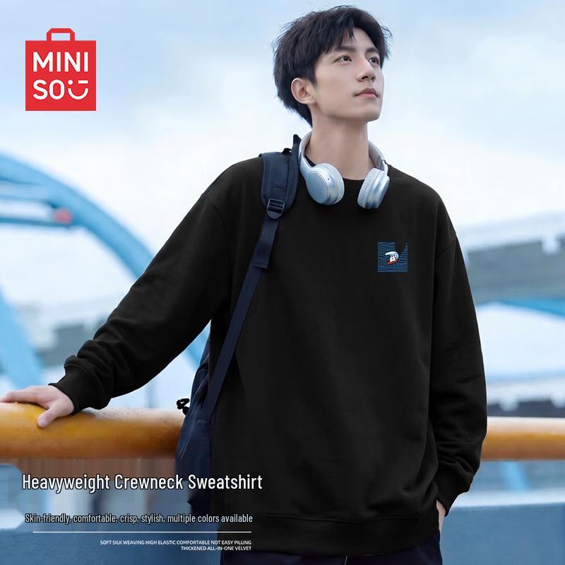 MINISO Мужская свободная толстовка с круглым вырезом