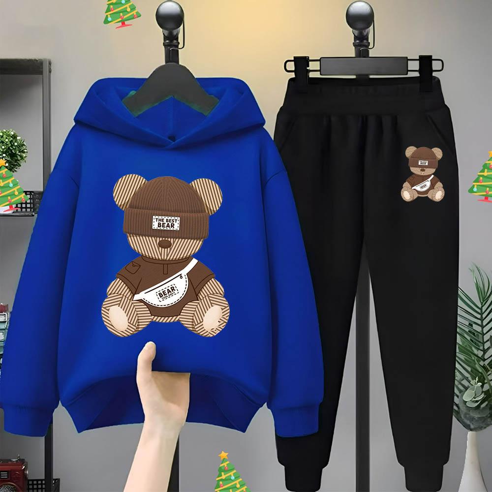 Cartoon Bear Hoodie Cartoon Cartoon Cartoon Cartoon Children's Clothing Children Girls Boys Sweatshirt Hoodie Set Two Sets
