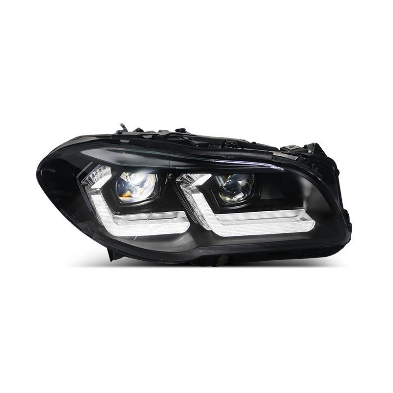LED Bi-Xenon Headlight Assembly with Flowing Turn Signal for 11-17 BMW 5 Series