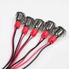 5pcs 12mm 12/24VDC LED Metal Indicator - Waterproof Light Signal Pilot Lamp Directional Dashboard with Wire(Red)