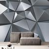 Пользовательские 3D обои Современное искусство Фреска Креативная серебряная геометрия Фото Настенная живопись Гостиная Спальня Телевизор Диван Фон Стена 3 D Домашний декор