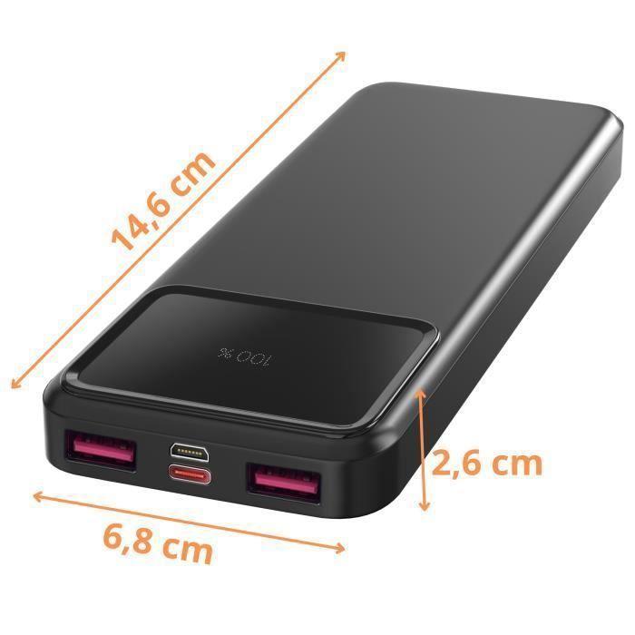 Внешний аккумулятор 20000 мАч USB USB-C micro-USB Быстрая зарядка светодиодный экран Phonillico®