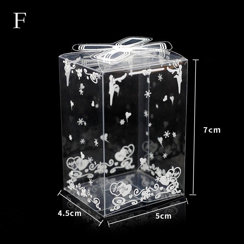 10PC Candy Case PVC Box Transparent Packing Apple Gift Packaging Santa Claus Snowman Elk Reindeer Candy Cake Wedding/Christmas