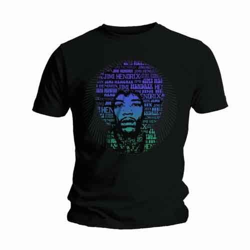 Jimi Hendrix Men's Afro Speech Short Sleeve T-Shirt, Black, Large