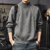 Мужской модный зимний свитер с молнией до середины - Толстый, теплый, с крупной вязкой, верхняя одежда