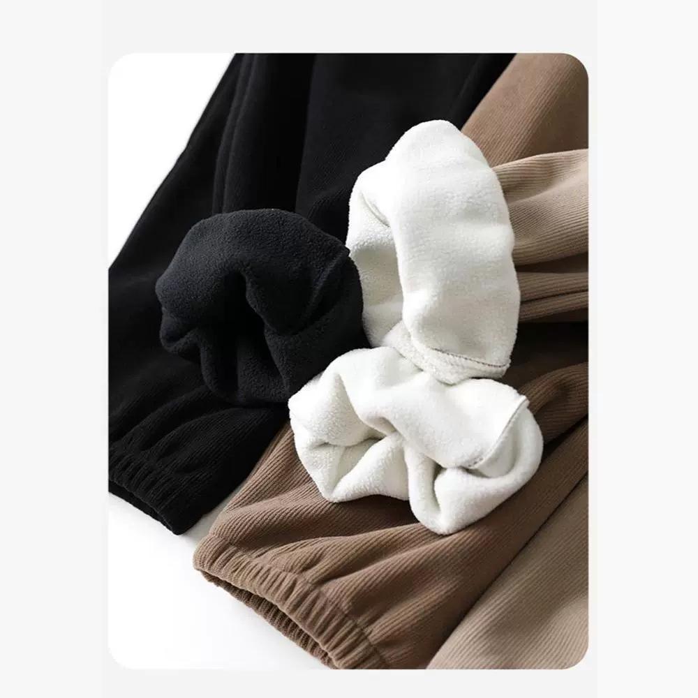 Зимние теплые штаны Зимние санитарные штаны с утолщенным хлопком Женские вертикальные полосы для похудения и свободного кроя Женские брюки