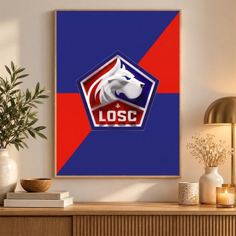 LOSC Lille FC Diamond Painting Kit 5D Full Drill DIY Diamond Mosaic Wall Art Home Decor
