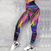 Женские блестящие цветные легкие принты эластичные леггинсы для йоги фитнеса бега спортзала спорта активных штанов