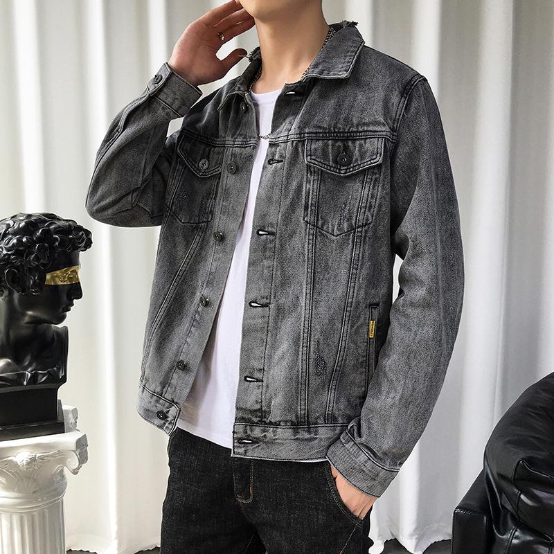 Japanese Harajuku Men's Slim Retro Denim Jacket Top Casual Korean Version