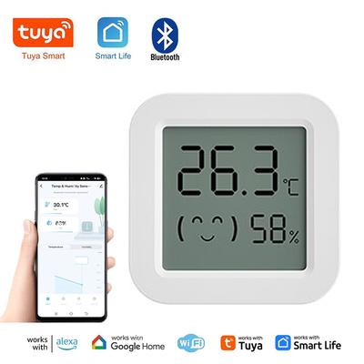 Мини датчик температуры и влажности Tuya Zigbee WiFi, удаленный мониторинг через приложение для умного дома, Smart Life, работает с Alexa, Google Assistant
