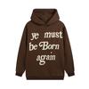 Cross-border trendy brand high street kanye Kanye same rebirth foam letter hooded sweater men's and women's bf hoodie jacket