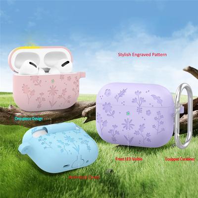 Милый чехол с гравировкой в виде цветка для AirPods Pro 3 Case 2025 с чистящим набором, противоударный силиконовый чехол для AirPods Pro 3-го поколения
