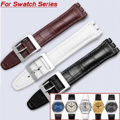 Белый красный синий коричневый Мужчины Женщины Ремешок Для Swatch YCS YAS YGS IRONY Мягкая Коровья Кожа Ремешок для Часов 17мм 19мм Натуральная Кожа Ремешок для Часов