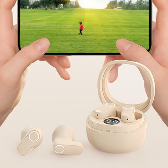 1 Pair Wireless Earphone Half-in-Ear Noise Canceling HiFi Sound Bluetooth-compatible 5.3 Earbuds Sports Running Headphone Earpiece