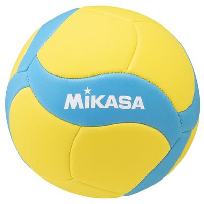MIKASA Размер 4 для начальной и средней школы Машина Рекомендуется Внутренний Волейбол, (для студентов), Прошитый, Желтый/Синий, STPEV4W-YSBL,
