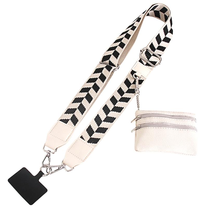 Регулируемый ремешок для телефона Многофункциональный ремешок для телефона Клипса и ремешок Ремешок для телефона с карманом на молнии Простой в использовании