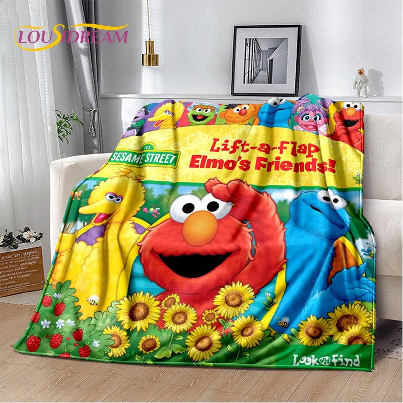 TV Sesame Street Cute Cartoon Soft Plush Blanket,Flannel Blanket Throw Blanket for Living Room Bedroom Bed Sofa Picnic Cover Kid