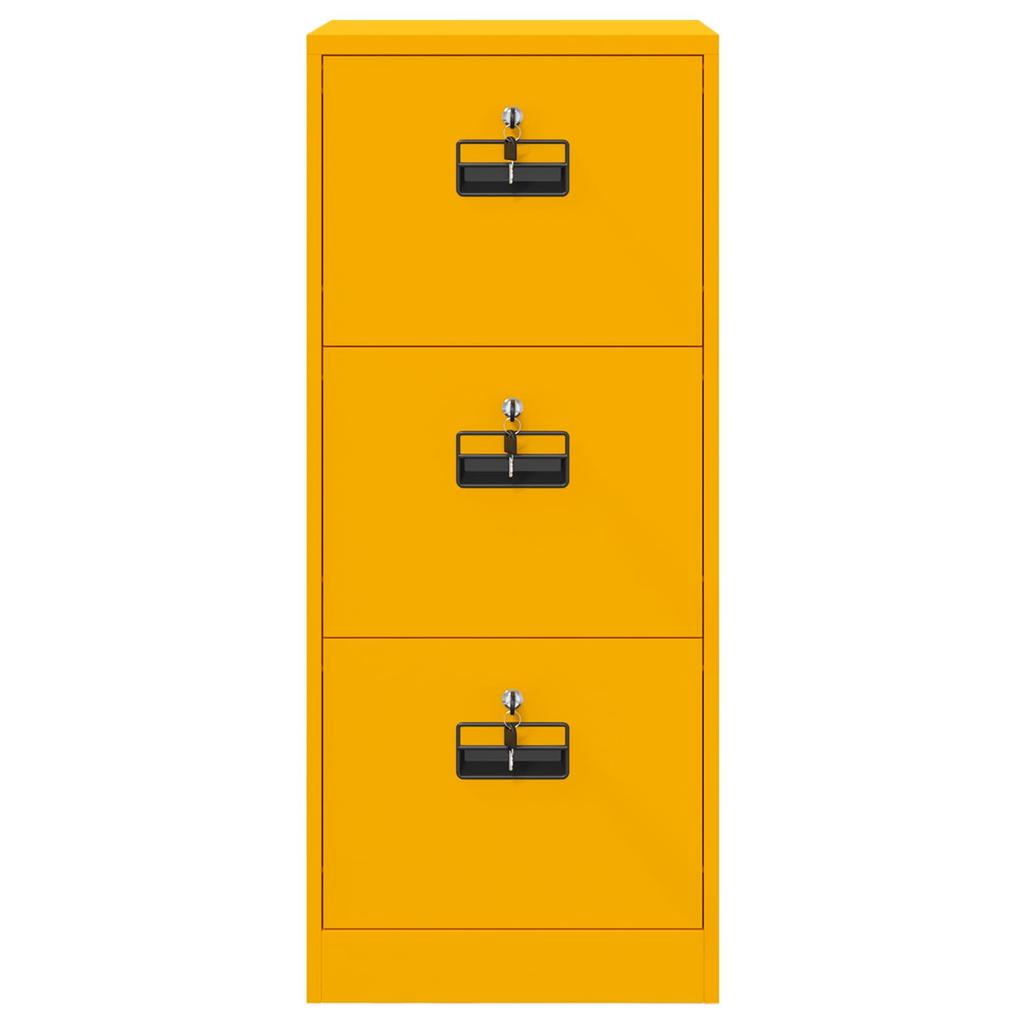 Filing Cabinet Mustard Yellow 45.5 x 42 x 106.5 cm Cold Rolled Steel