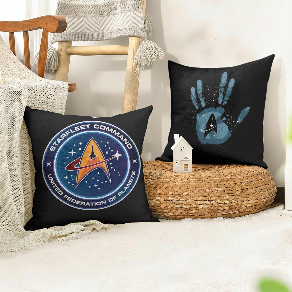 Movie SStar TTrek Cushion Cover Natural Linen Organic Fabric DoubleSided Printing Sofa Home Decor Gift Pillow Case