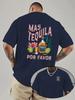 Mas Tequila Por Favor T Shirt Personality Clothes Year Round Clothing Oversized Couples Unisex Y2k Short Sleeves Classic Couples