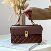 Кожаная сумка-малышка в стиле легкой роскоши, летняя новинка для повседневных поездок на работу, повседневная, универсальная, модная ромбовидная квадратная сумка