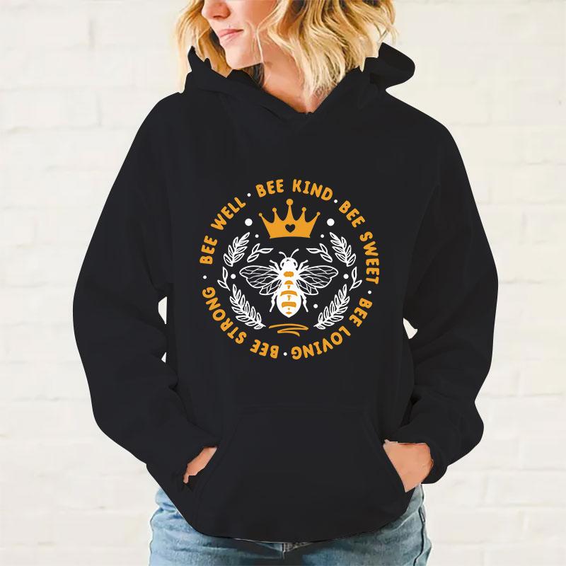 New Bee Happy Hoodies Women Men Funny Harajuku Sweatshirts Unisex Tops