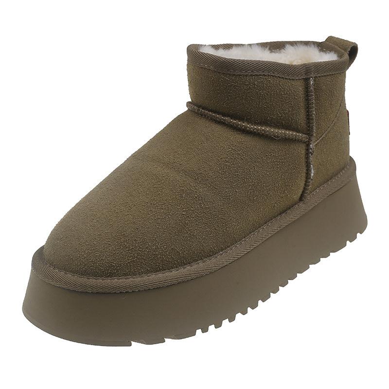 Winter New Thick-soled Suede Velvet Thermal Short Snow Boots Female Internet Celebrity Fashion Casual Student Female Cotton Boots Tide