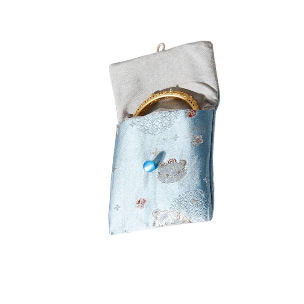 Embroidered Flowers Jewelry Packing Bag Rings Necklace Jewelry Holder Earrings Storage Case Travel