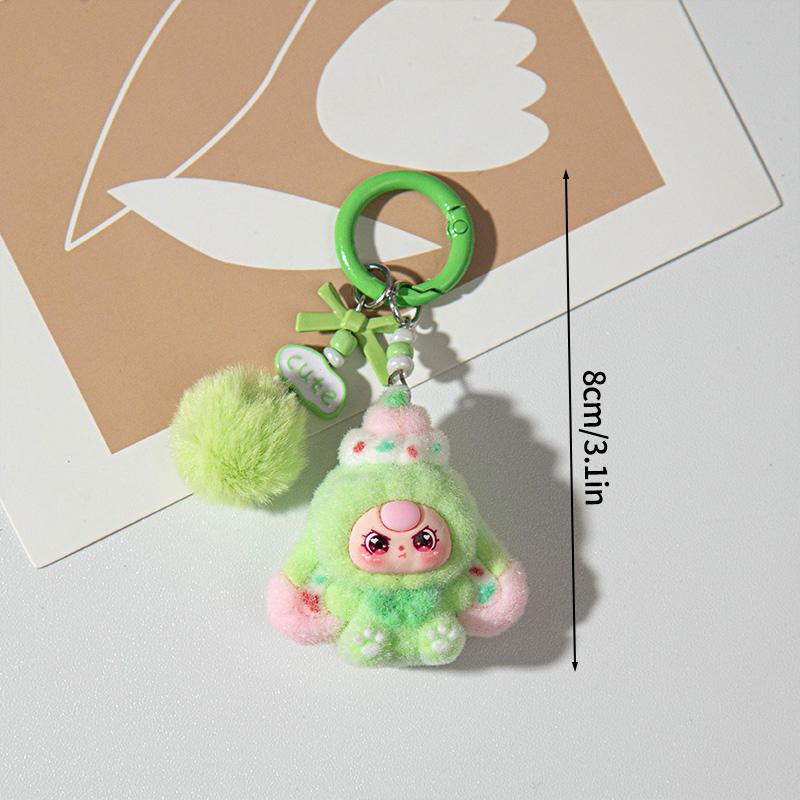 Cute Plush Keychains Party Gifts Kawaii Keychain Phone Chain New Year Xmas Party Favors Gift Baby Face Cute Aesthetic Keychain