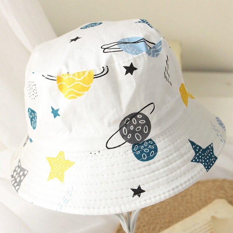 Летние шляпы-ведра для маленьких мальчиков и девочек с мультяшным животным принтом, двусторонние солнцезащитные головные уборы