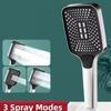 Modern Square Shower Head High Flow 4 Spray Pattern Handheld Shower Universal