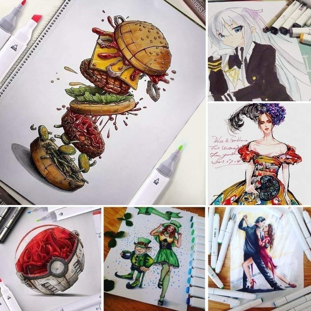 120/80/60 Цветная спиртовая ручка-маркер, Детская двусторонняя ручка для эскизов. Маркер для эскизов. Художественный маркер. Студенческие канцелярские принадлежности.