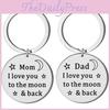 Personalized I Love You Dad Mom Stainless Steel Keychain Unique Gift For Father's Day And Mother's Day