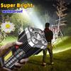 5LED Rechargeable High Power Flashlight with Side Light Waterproof Outdoor Spotlight with 4 Lighting Modes for Camping and Adventure