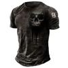 Men's T-shirts Summer 3d Vintage Horror Skull Top Hip Hop Rock Streetwear Comfortable O-neck Short Sleeve Tee Oversized Tops