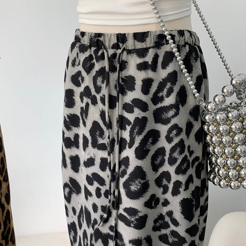 Юбка женская летняя повседневная универсальная леопардовая эластичная полуюбка свободная удобная юбка-бюстье большого размера