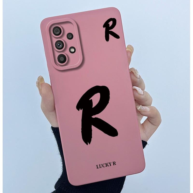 For Samsung Galaxy A33 A53 A73 5G 2022 Cover Case Initial Letter Silicone Soft Phone Bumper for Samsung SM-A336B A536B Casing